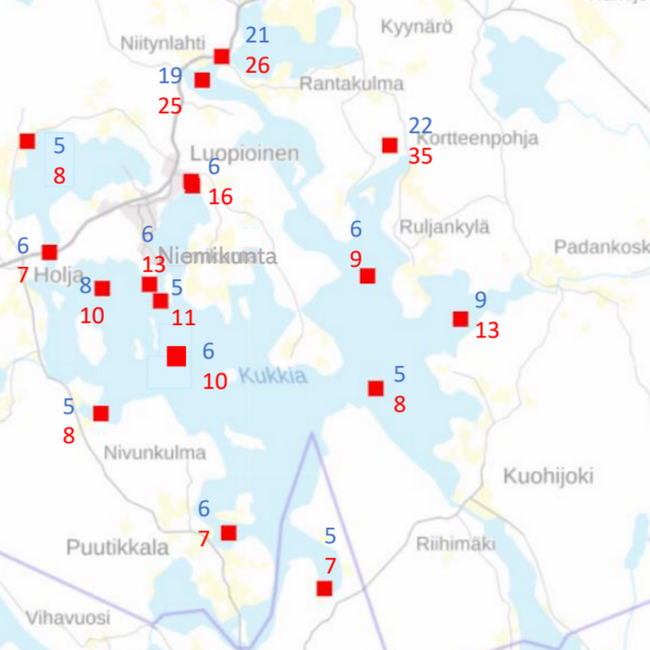 Fosforipitoisuus Kukkialla